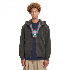 Блуза Volcom Single Stone PW full zip sweatshirt - Grey (Rinsed Black) блуза,мъжки,пуловери,volcom,single,stone,pw,full,zip,sweatshirt,grey,(rinsed,black)