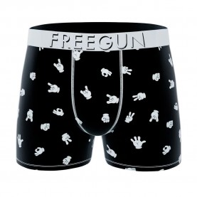 Боксерки Freegun Hamburger boxers - Black (White / Black) боксерки,мъжко,бельо,freegun,hamburger,boxers,black,(white,black)