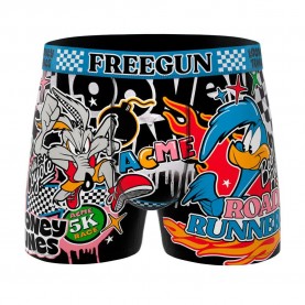 Боксерки Freegun Looney Tunes Road Runner boxers - Multicolor (Blue / Black) боксерки,мъжко,бельо,freegun,looney,tunes,road,runner,boxers,multicolor,(blue,black)