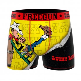 Боксерки Freegun Lucky Luke Nap Sesta boxers - Yellow (Yellow / Red) боксерки,мъжко,бельо,freegun,lucky,luke,nap,sesta,boxers,yellow,(yellow,red)