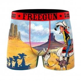 Боксерки Freegun Lucky Luke Wanted Poster boxers - Multicolor (Red / Black) боксерки,мъжко,бельо,freegun,lucky,luke,wanted,poster,boxers,multicolor,(red,black)