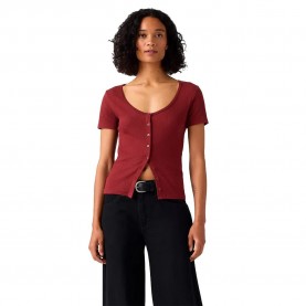 Тениска Levi´s ® Austen Button short sleeve T-shirt - Red (Warm Cabernet) тениска,мъжки,тениски,дамски,тениски,levi´s,®,austen,button,short,sleeve,t,shirt,red,(warm,cabernet)