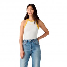 Тениска Levi´s ® Essential Racer sleeveless T-shirt - White (Egret / Spicy Mustard) тениска,мъжки,тениски,дамски,тениски,levi´s,®,essential,racer,sleeveless,t,shirt,white,(egret,spicy,mustard)