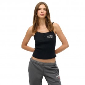 Потник Superdry Athletic Embroidered Button Cami Sleeveless Top - Blue (Eclipse Navy) потник,дамски,топове,superdry,athletic,embroidered,button,cami,sleeveless,top,blue,(eclipse,navy)