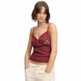 потник,дамски,топове,superdry,athletics,essentials,button,down,cami,sleeveless,top,red,(port,red,marl)