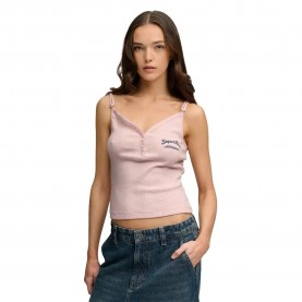потник,дамски,топове,superdry,athletics,essentials,button,down,cami,sleeveless,top,pink,(rose,blush,pink,marl)