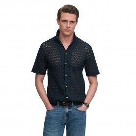 Риза с къс ръкав Superdry Knitted Texture short sleeve shirt - Blue (Navy Crochet) риза,с,къс,ръкав,дамски,ризи,мъжки,ризи,superdry,knitted,texture,short,sleeve,shirt,blue,(navy,crochet)