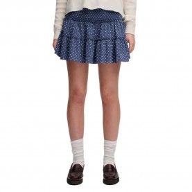 Пола Superdry Tiered Jersey short skirt - Blue (Polka Dot Mariner Navy) пола,дамски,поли,и,рокли,superdry,tiered,jersey,short,skirt,blue,(polka,dot,mariner,navy)