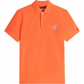 Tommy hilfiger MW0MW43046 Regular fit short sleeve polo - Orange (Brilliant Orange) дамски,блузи,с,яка,мъжки,блузи,с,яка,tommy,hilfiger,mw0mw43046,regular,fit,short,sleeve,polo,orange,(brilliant,orange)