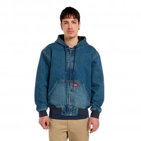 Яке Dickies Hilham Lined Denim bomber jacket - Blue (Mid Blue Fade Wash) яке,мъжки,якета,дамски,якета,и,палта,dickies,hilham,lined,denim,bomber,jacket,blue,(mid,blue,fade,wash)