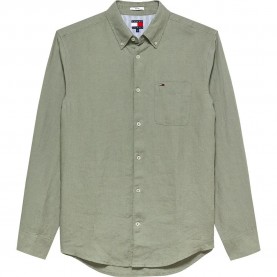 Риза с дълъг ръкав Tommy jeans DM0DM22760 Linen long sleeve shirt - Green (Utility Sage) риза,с,дълъг,ръкав,дамски,ризи,мъжки,ризи,tommy,jeans,dm0dm22760,linen,long,sleeve,shirt,green,(utility,sage)
