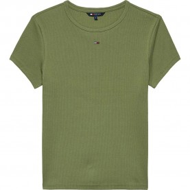 Тениска Tommy jeans DW0DW17383 short sleeve T-shirt - Green (Bay Leaf) тениска,мъжки,тениски,дамски,тениски,tommy,jeans,dw0dw17383,short,sleeve,t,shirt,green,(bay,leaf)