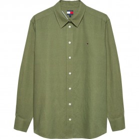 Риза с дълъг ръкав Tommy jeans DW0DW22209 Linen long sleeve shirt - Green (Bay Leaf) риза,с,дълъг,ръкав,дамски,ризи,мъжки,ризи,tommy,jeans,dw0dw22209,linen,long,sleeve,shirt,green,(bay,leaf)