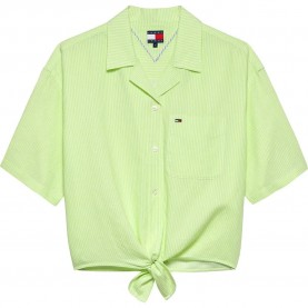 Риза с къс ръкав Tommy jeans DW0DW22210 Linen short sleeve shirt - Green (Faded Lime / Stripe) риза,с,къс,ръкав,дамски,ризи,мъжки,ризи,tommy,jeans,dw0dw22210,linen,short,sleeve,shirt,green,(faded,lime,stripe)