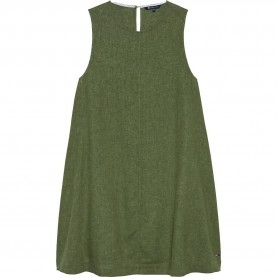 Рокля Tommy jeans DW0DW22343 Linen sleeveless short dress - Green (Bay Leaf) рокля,дамски,поли,и,рокли,tommy,jeans,dw0dw22343,linen,sleeveless,short,dress,green,(bay,leaf)