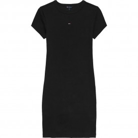 Рокля Tommy jeans DW0DW22613 short sleeve short dress - Black (Black) рокля,дамски,поли,и,рокли,tommy,jeans,dw0dw22613,short,sleeve,short,dress,black,(black)