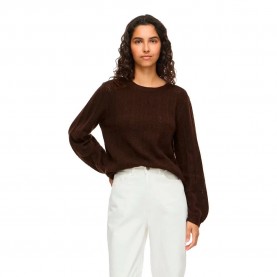 Блуза Vila Liga sweater - Brown (Coffee Bean / Detail Melange) блуза,мъжки,пуловери,дамски,пуловери,vila,liga,sweater,brown,(coffee,bean,detail,melange)