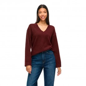 Блуза Vila Liga v neck sweater - Red (Port Royale / Detail Melange) блуза,мъжки,пуловери,дамски,пуловери,vila,liga,v,neck,sweater,red,(port,royale,detail,melange)