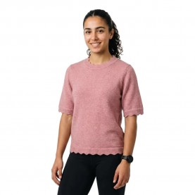 Блуза Vila Nikolina short sleeve sweater - Pink (Nostalgia Rose / Detail Melange) блуза,мъжки,пуловери,дамски,пуловери,vila,nikolina,short,sleeve,sweater,pink,(nostalgia,rose,detail,melange)
