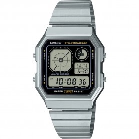 Часовник Casio A130 34.0mm 3ATM Quartz Digital watch - Silver (Silver / Black / Resin) часовник,часовници,casio,a130,34.0mm,3atm,quartz,digital,watch,silver,(silver,black,resin)