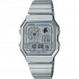 Часовник Casio A130 34.0mm 3ATM Quartz Digital watch - Silver (Silver / Silver / Light Grey / Resin) часовник,часовници,casio,a130,34.0mm,3atm,quartz,digital,watch,silver,(silver,silver,light,grey,resin)