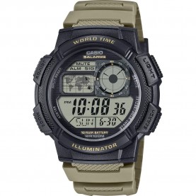 Часовник Casio AE-1000 43.7mm 10ATM Quartz Digital watch - Green (Khaki / Brown / Black / Resin) часовник,часовници,casio,ae,1000,43.7mm,10atm,quartz,digital,watch,green,(khaki,brown,black,resin)
