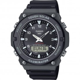 Часовник Casio AQ-S820 46.6mm 10ATM Solar Quartz Analog-Digital watch - Silver (Black / Black / Resin) часовник,часовници,casio,aq,s820,46.6mm,10atm,solar,quartz,analog,digital,watch,silver,(black,black,resin)