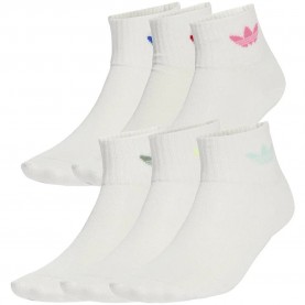 Чорапи Adidas Originals Ankle socks 6 units - White (Lucid Pink / Better Scarlet / Signal Green / Bright Yellow) чорапи,мъжки,чорапи,дамски,чорапи,adidas,originals,ankle,socks,6,units,white,(lucid,pink,better,scarlet,signal,green,bright,yellow)