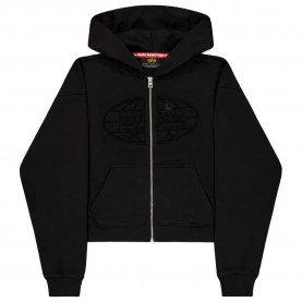 Блуза Alpha industries Rhinestone World full zip sweatshirt - Black (Black) блуза,дамски,блузи,alpha,industries,rhinestone,world,full,zip,sweatshirt,black,(black)