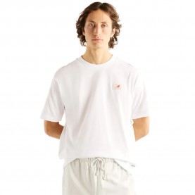 Тениска New balance Woven Label short sleeve T-shirt - White (White) тениска,мъжки,тениски,дамски,тениски,new,balance,woven,label,short,sleeve,t,shirt,white,(white)