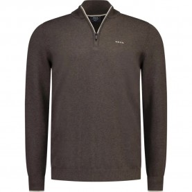 блуза,мъжки,пуловери,дамски,пуловери,nza,new,zealand,26fn465,half,zip,sweater,brown,(light,brown,melange)