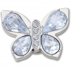 Jibbitz Silver Gem Butterfly charm - Clear обувни,аксесоари,jibbitz,silver,gem,butterfly,charm,clear