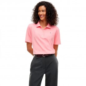 Tommy hilfiger 1985 Plus Size short sleeve polo - Pink (Carnation Pink) дамски,блузи,с,яка,мъжки,блузи,с,яка,tommy,hilfiger,1985,plus,size,short,sleeve,polo,pink,(carnation,pink)