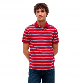 Tommy hilfiger 1985 Regular Fit short sleeve polo - Red (Medium Red / White / Ancient Blue) дамски,блузи,с,яка,мъжки,блузи,с,яка,tommy,hilfiger,1985,regular,fit,short,sleeve,polo,red,(medium,red,white,ancient,blue)