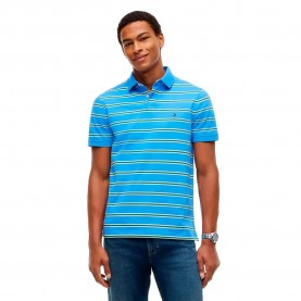 Tommy hilfiger 1985 Regular Fit short sleeve polo - Blue (Safari Canvas / Navy Blue) дамски,блузи,с,яка,мъжки,блузи,с,яка,tommy,hilfiger,1985,regular,fit,short,sleeve,polo,blue,(safari,canvas,navy,blue)