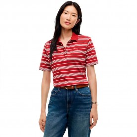 Tommy hilfiger 1985 short sleeve polo - Red (Primary Red / Calico Rugby Stripe) дамски,блузи,с,яка,мъжки,блузи,с,яка,tommy,hilfiger,1985,short,sleeve,polo,red,(primary,red,calico,rugby,stripe)