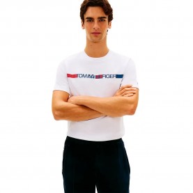 Тениска Tommy hilfiger Brand Love MW0MW42368 short sleeve T-shirt - White (White) тениска,мъжки,тениски,дамски,тениски,tommy,hilfiger,brand,love,mw0mw42368,short,sleeve,t,shirt,white,(white)
