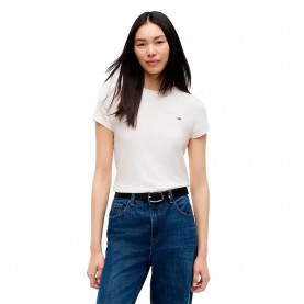 Тениска Tommy hilfiger DW0DW20459 short sleeve T-shirt - White (Off White) тениска,мъжки,тениски,дамски,тениски,tommy,hilfiger,dw0dw20459,short,sleeve,t,shirt,white,(off,white)