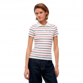 Tommy hilfiger DW0DW22327 short sleeve polo - White (Ecru / Multi Stripe) дамски,блузи,с,яка,мъжки,блузи,с,яка,tommy,hilfiger,dw0dw22327,short,sleeve,polo,white,(ecru,multi,stripe)