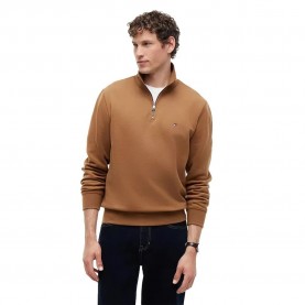 Блуза Tommy hilfiger Essential half zip sweatshirt - Brown (Timeless Tawny / Navy Blue) блуза,мъжки,пуловери,tommy,hilfiger,essential,half,zip,sweatshirt,brown,(timeless,tawny,navy,blue)