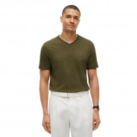 Тениска Tommy hilfiger Essential short sleeve v neck T-shirt - Green (Huntsman Green / Ivory Petal) тениска,мъжки,тениски,дамски,тениски,tommy,hilfiger,essential,short,sleeve,v,neck,t,shirt,green,(huntsman,green,ivory,petal)