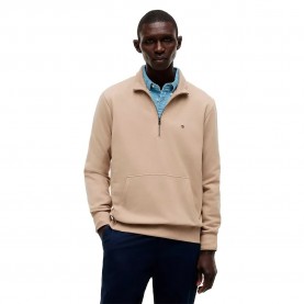 Блуза Tommy hilfiger Essential Terry half zip sweatshirt - Beige (Batique Khaki) блуза,мъжки,пуловери,tommy,hilfiger,essential,terry,half,zip,sweatshirt,beige,(batique,khaki)