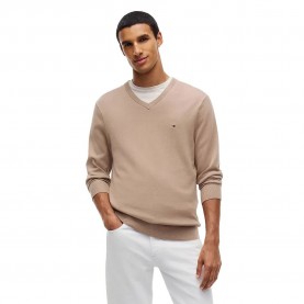 Блуза Tommy hilfiger Essential v neck sweater - Beige (Safari Canvas) блуза,мъжки,пуловери,дамски,пуловери,tommy,hilfiger,essential,v,neck,sweater,beige,(safari,canvas)