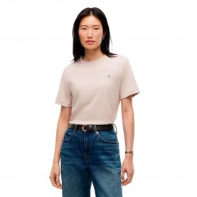 Тениска Tommy hilfiger Interlock Boxy Fit short sleeve T-shirt - Beige (Light Camel Heather) тениска,мъжки,тениски,дамски,тениски,tommy,hilfiger,interlock,boxy,fit,short,sleeve,t,shirt,beige,(light,camel,heather)