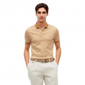 Tommy hilfiger Liqui Seasonal short sleeve polo - Brown (Sahara / Ivory Petal) дамски,блузи,с,яка,мъжки,блузи,с,яка,tommy,hilfiger,liqui,seasonal,short,sleeve,polo,brown,(sahara,ivory,petal)