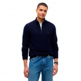 Блуза Tommy hilfiger MW0MW36536 half zip sweater - Blue (Navy Blue / Navy Blue) блуза,мъжки,пуловери,дамски,пуловери,tommy,hilfiger,mw0mw36536,half,zip,sweater,blue,(navy,blue,navy,blue)