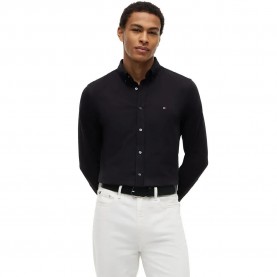 Риза с дълъг ръкав Tommy hilfiger MW0MW41059 long sleeve shirt - Black (Black) риза,с,дълъг,ръкав,дамски,ризи,мъжки,ризи,tommy,hilfiger,mw0mw41059,long,sleeve,shirt,black,(black)