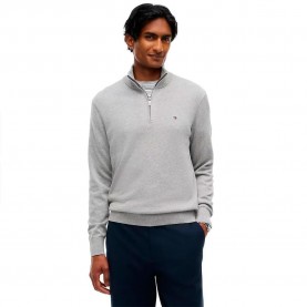 Блуза Tommy hilfiger Pima Org Ctn Mock half zip sweater - Grey (Light Grey Heather) блуза,мъжки,пуловери,дамски,пуловери,tommy,hilfiger,pima,org,ctn,mock,half,zip,sweater,grey,(light,grey,heather)
