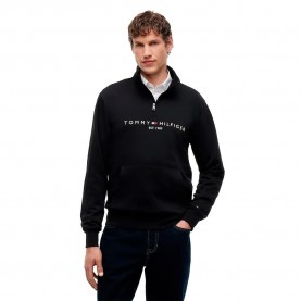 Блуза Tommy hilfiger Tommy Logo half zip sweatshirt - Black (Black / Black) блуза,мъжки,пуловери,tommy,hilfiger,tommy,logo,half,zip,sweatshirt,black,(black,black)