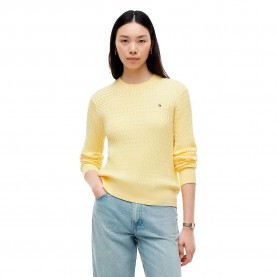 Блуза Tommy hilfiger WW0WW44993 sweater - Yellow (Citronella) блуза,мъжки,пуловери,дамски,пуловери,tommy,hilfiger,ww0ww44993,sweater,yellow,(citronella)